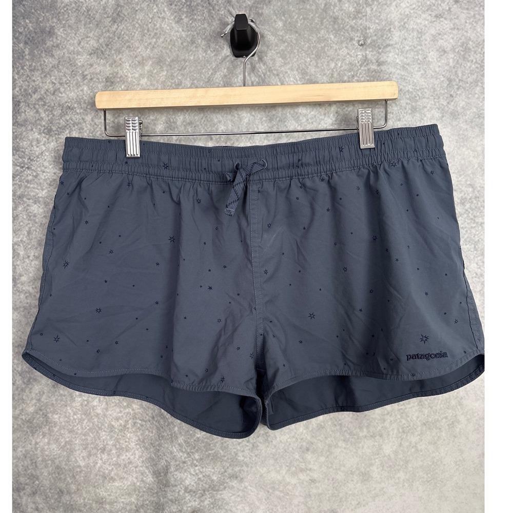 Patagonia Women's Stretch Planing Micro Shorts Blue with Stars Size XL